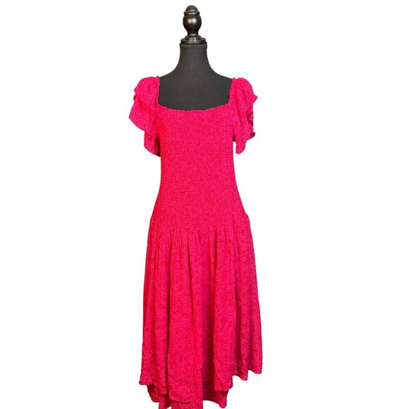 Hatch Cosette Dress Samba Print, Maternity, Smocked Lightweight Ruffle Sleeve, 3 - Picture 3 of 10